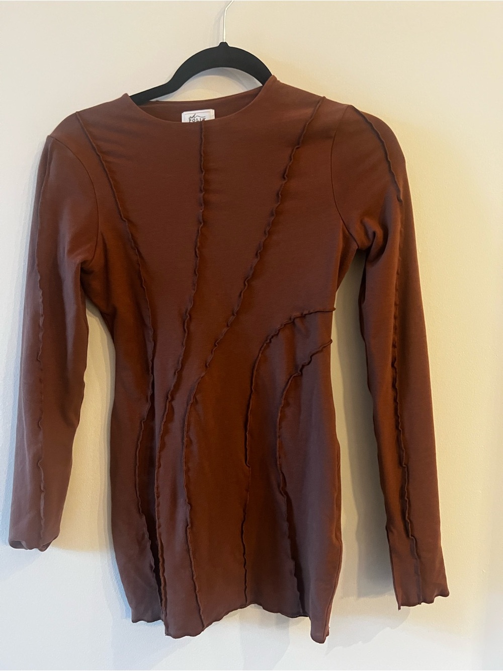 Oh Polly Brown Long Sleeve Mini Dress